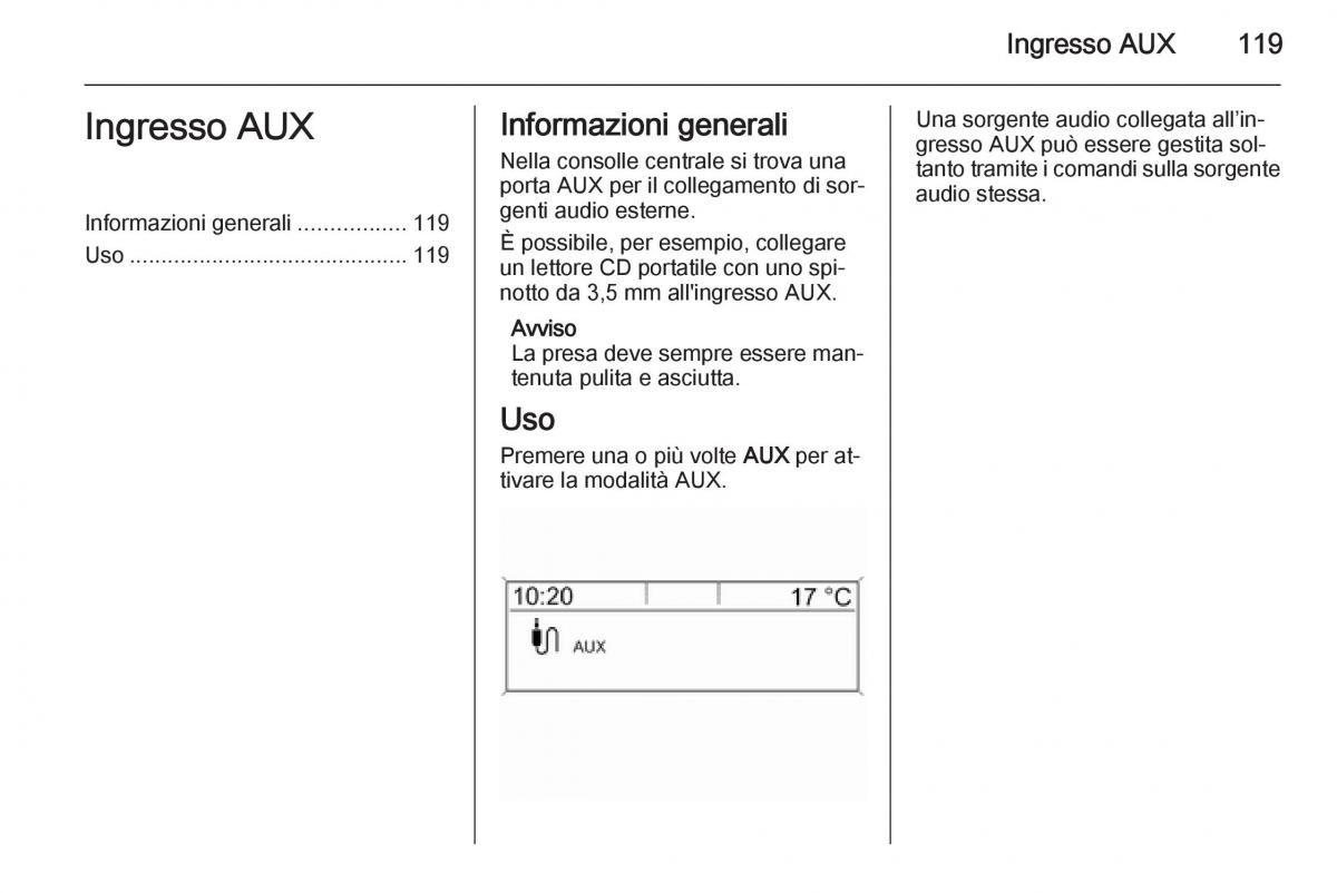 Opel Zafira C Tourer manuale del proprietario / page 119