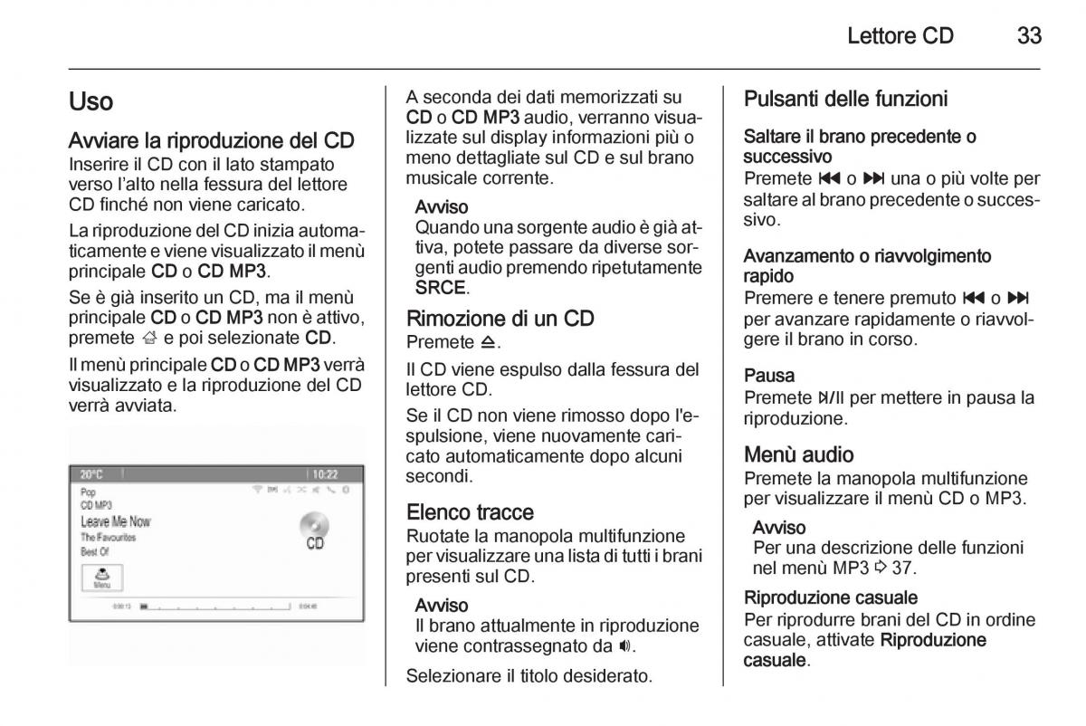 Opel Zafira C Tourer manuale del proprietario / page 33