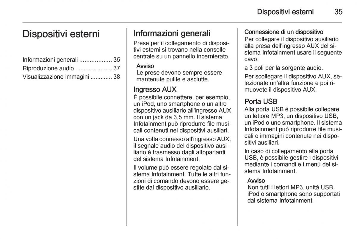 Opel Zafira C Tourer manuale del proprietario / page 35