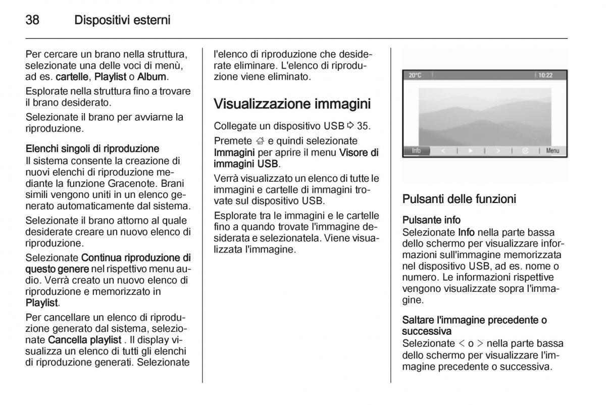 Opel Zafira C Tourer manuale del proprietario / page 38