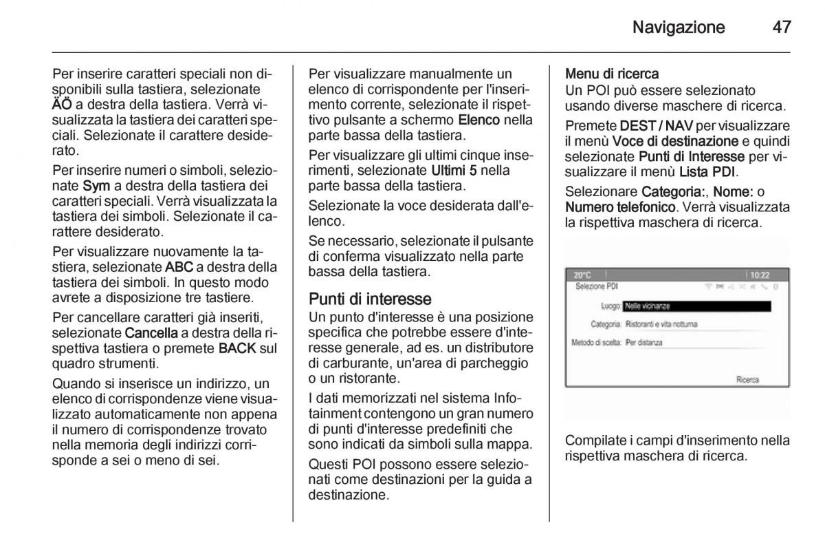 Opel Zafira C Tourer manuale del proprietario / page 47