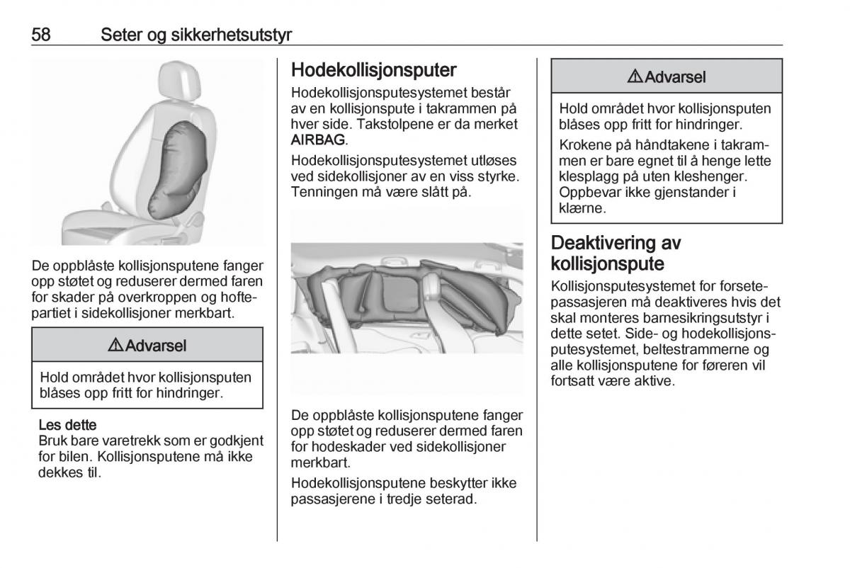 manual  Opel Zafira C Tourer bruksanvisningen / page 60