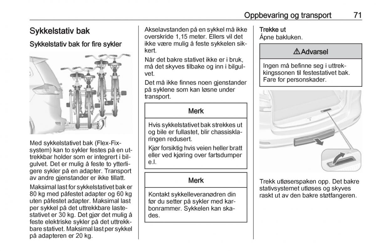 manual  Opel Zafira C Tourer bruksanvisningen / page 73