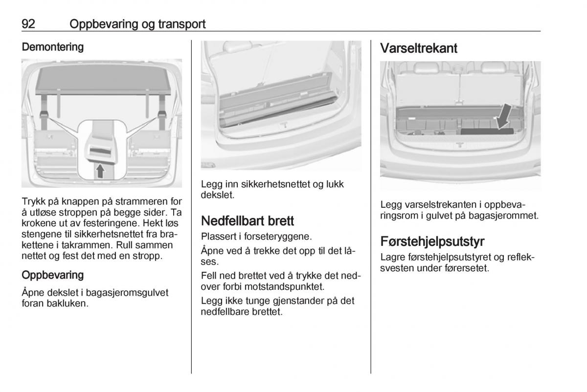 Opel Zafira C Tourer bruksanvisningen / page 94