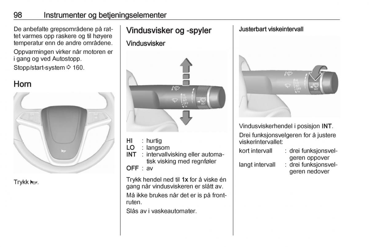 manual  Opel Zafira C Tourer bruksanvisningen / page 100