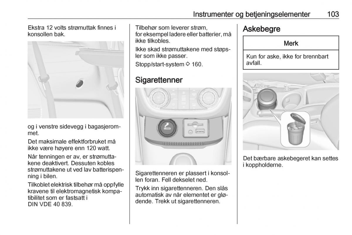 manual  Opel Zafira C Tourer bruksanvisningen / page 105