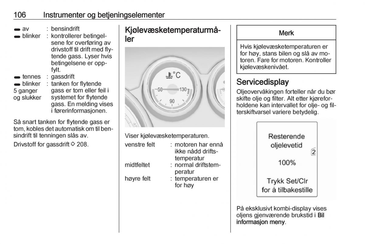 manual  Opel Zafira C Tourer bruksanvisningen / page 108