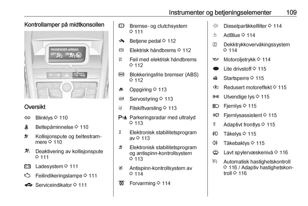 manual  Opel Zafira C Tourer bruksanvisningen / page 111