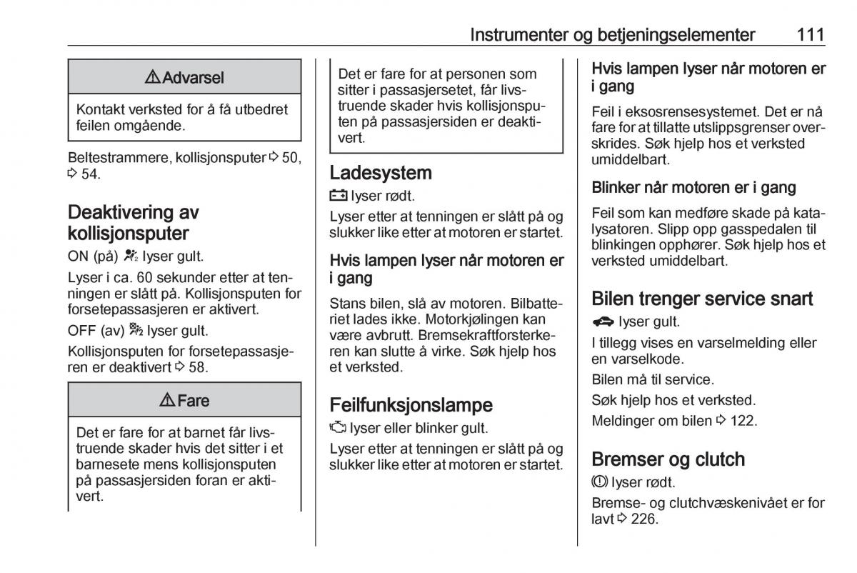 manual  Opel Zafira C Tourer bruksanvisningen / page 113