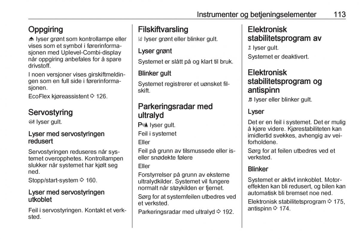 manual  Opel Zafira C Tourer bruksanvisningen / page 115