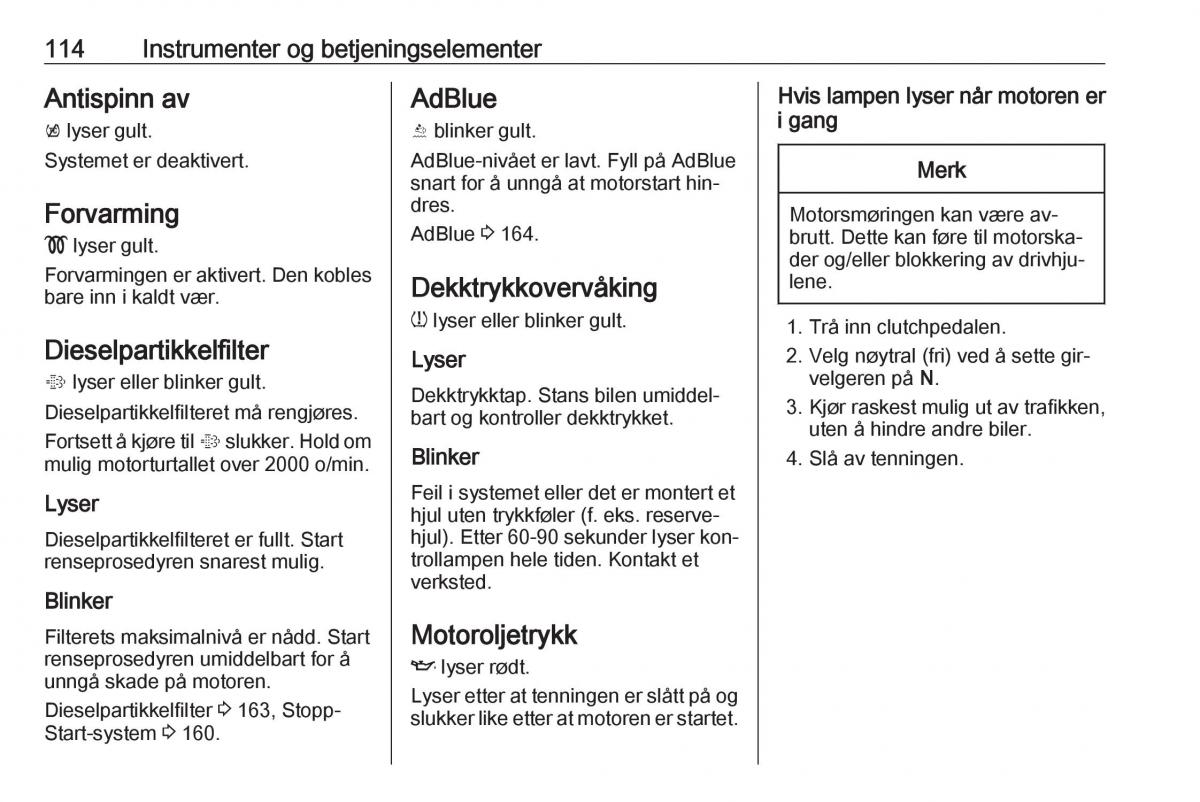 manual  Opel Zafira C Tourer bruksanvisningen / page 116