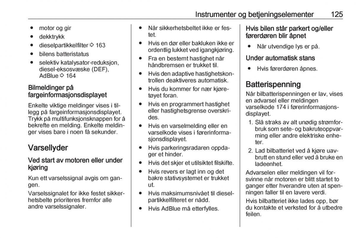 manual  Opel Zafira C Tourer bruksanvisningen / page 127