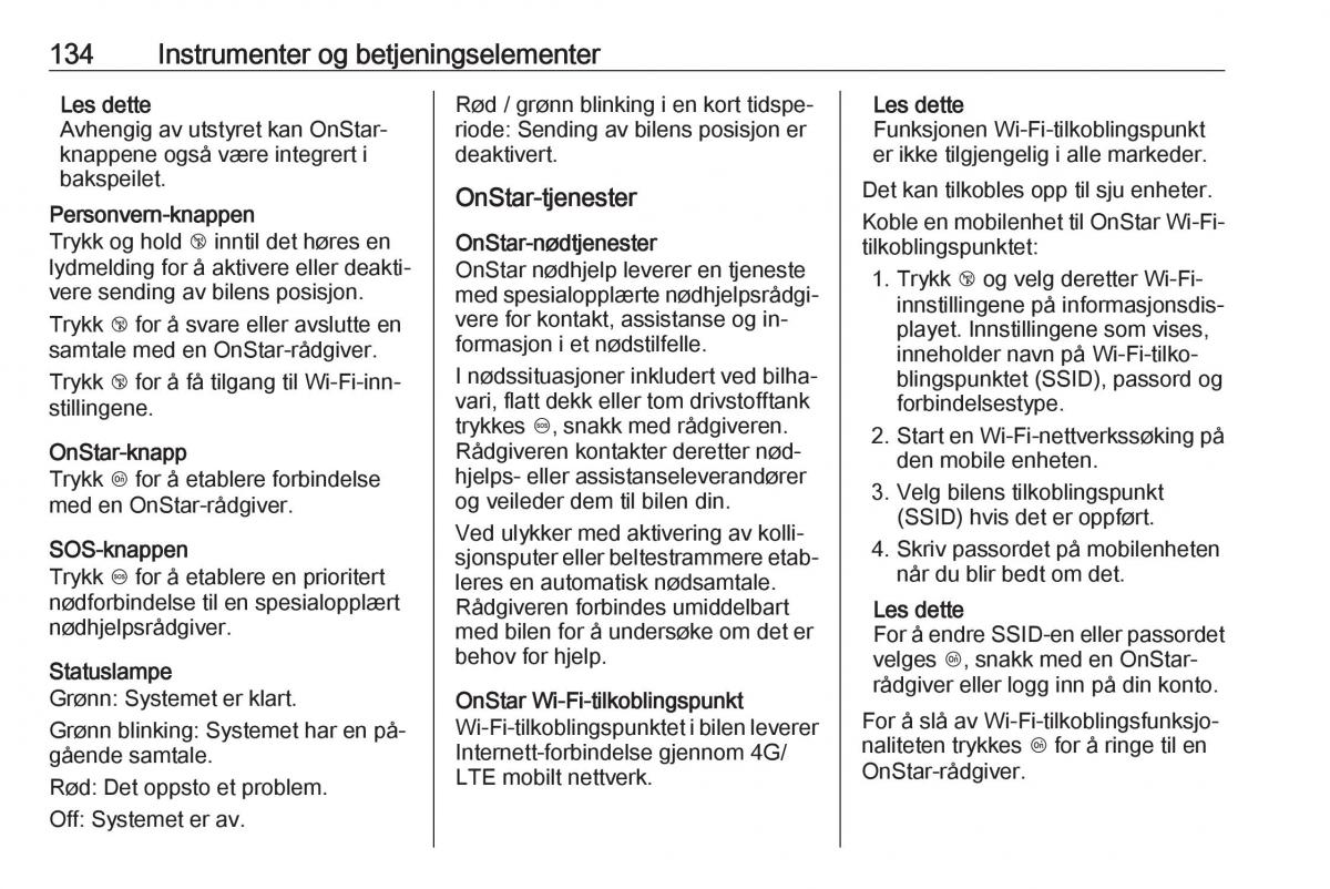 manual  Opel Zafira C Tourer bruksanvisningen / page 136