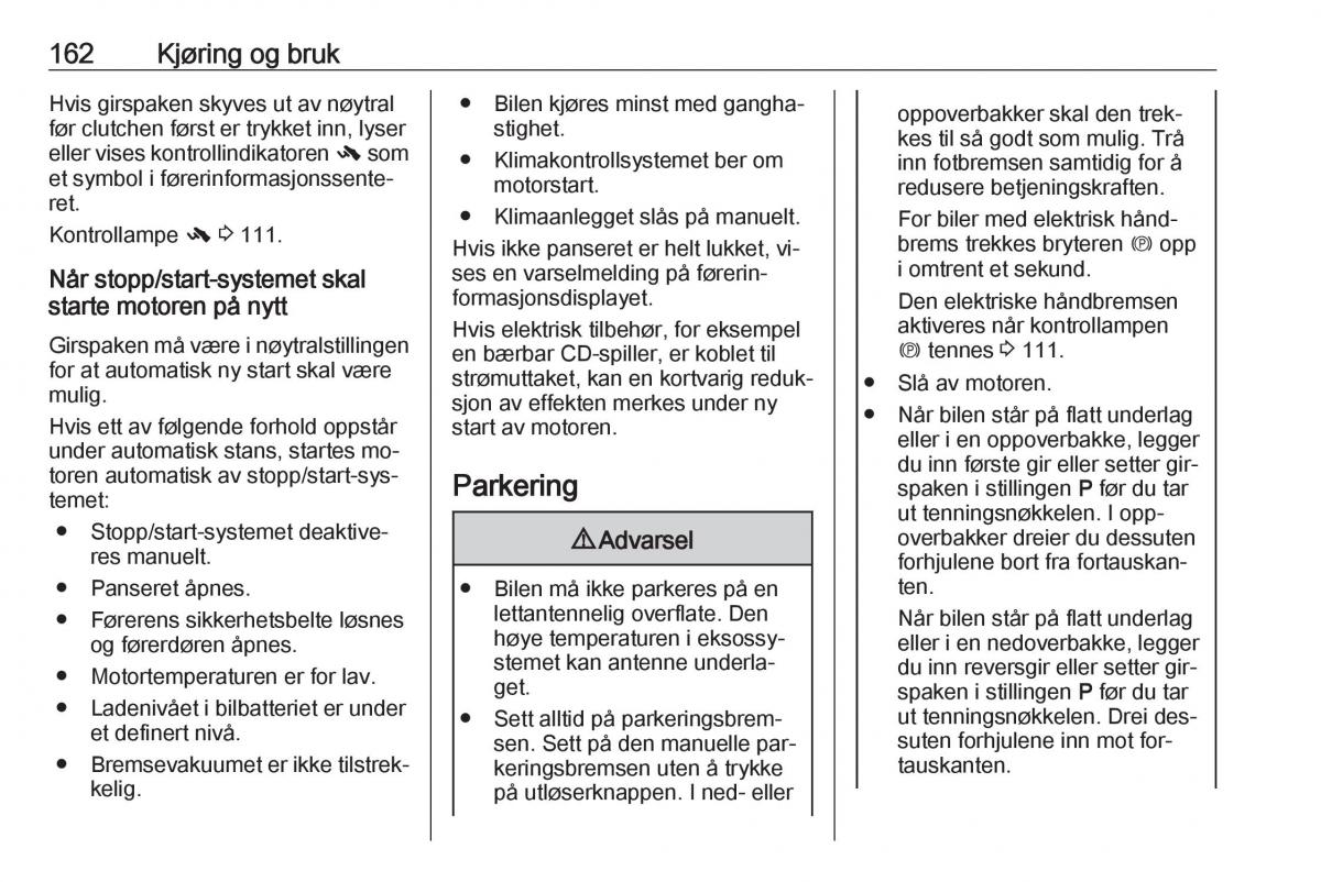 manual  Opel Zafira C Tourer bruksanvisningen / page 164