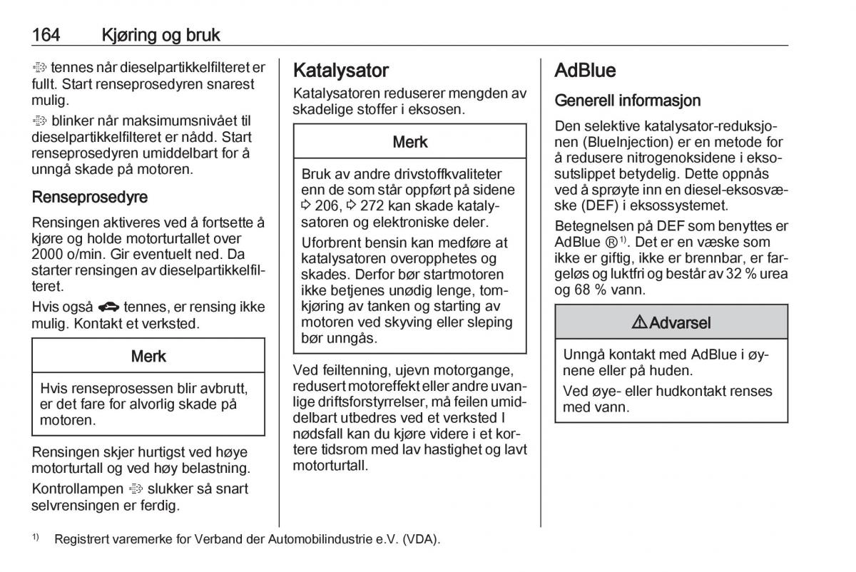 manual  Opel Zafira C Tourer bruksanvisningen / page 166