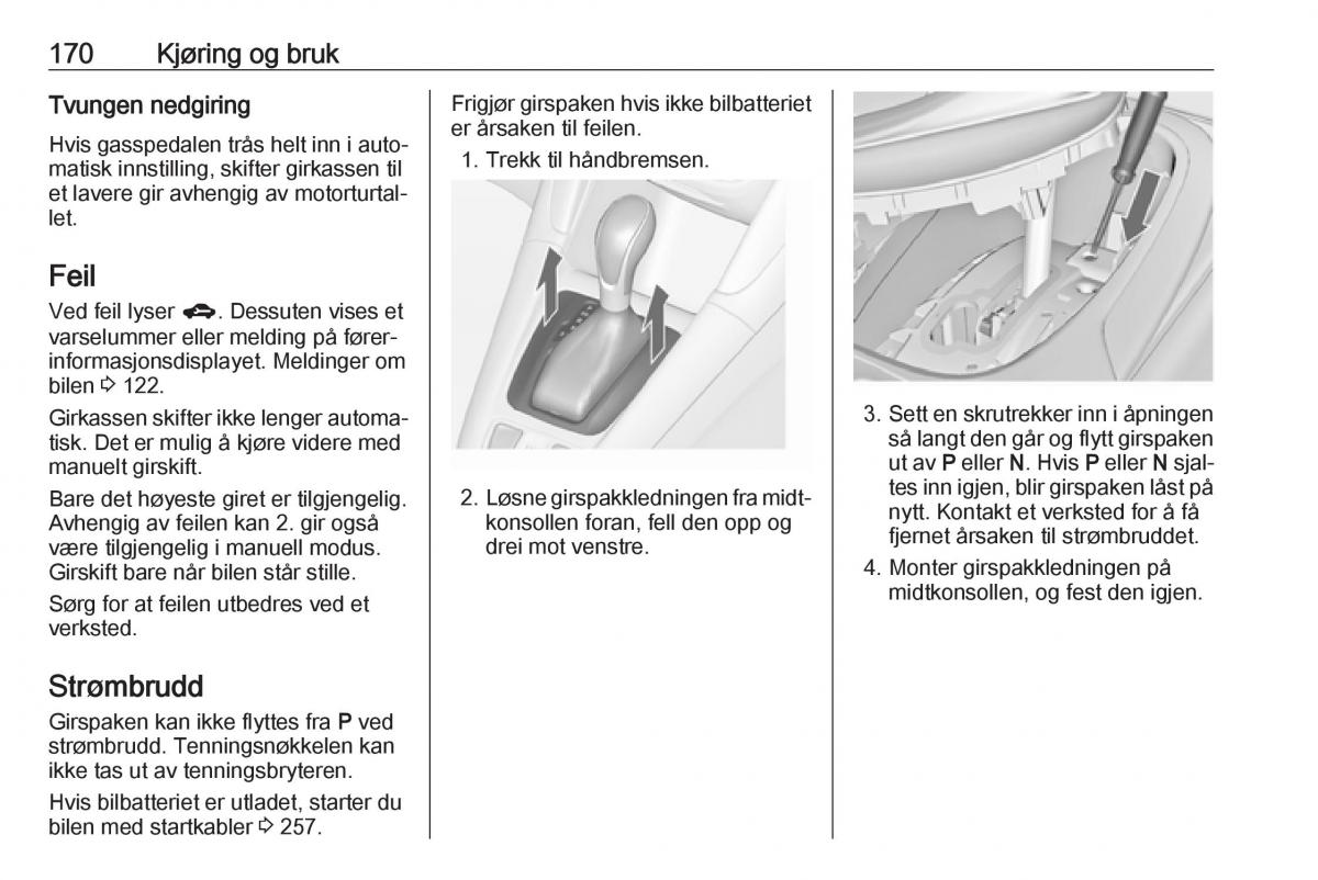 manual  Opel Zafira C Tourer bruksanvisningen / page 172