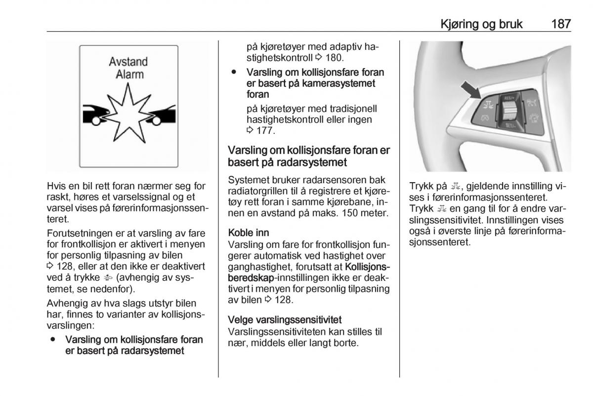 manual  Opel Zafira C Tourer bruksanvisningen / page 189