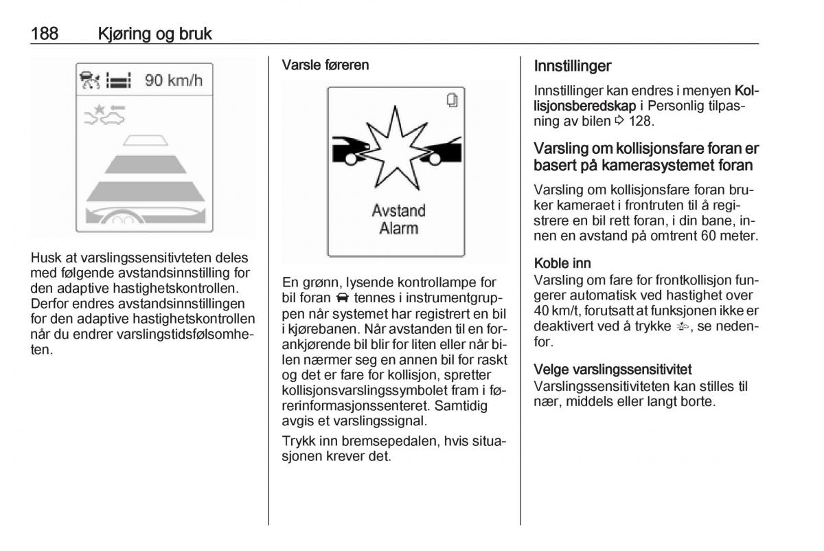 manual  Opel Zafira C Tourer bruksanvisningen / page 190