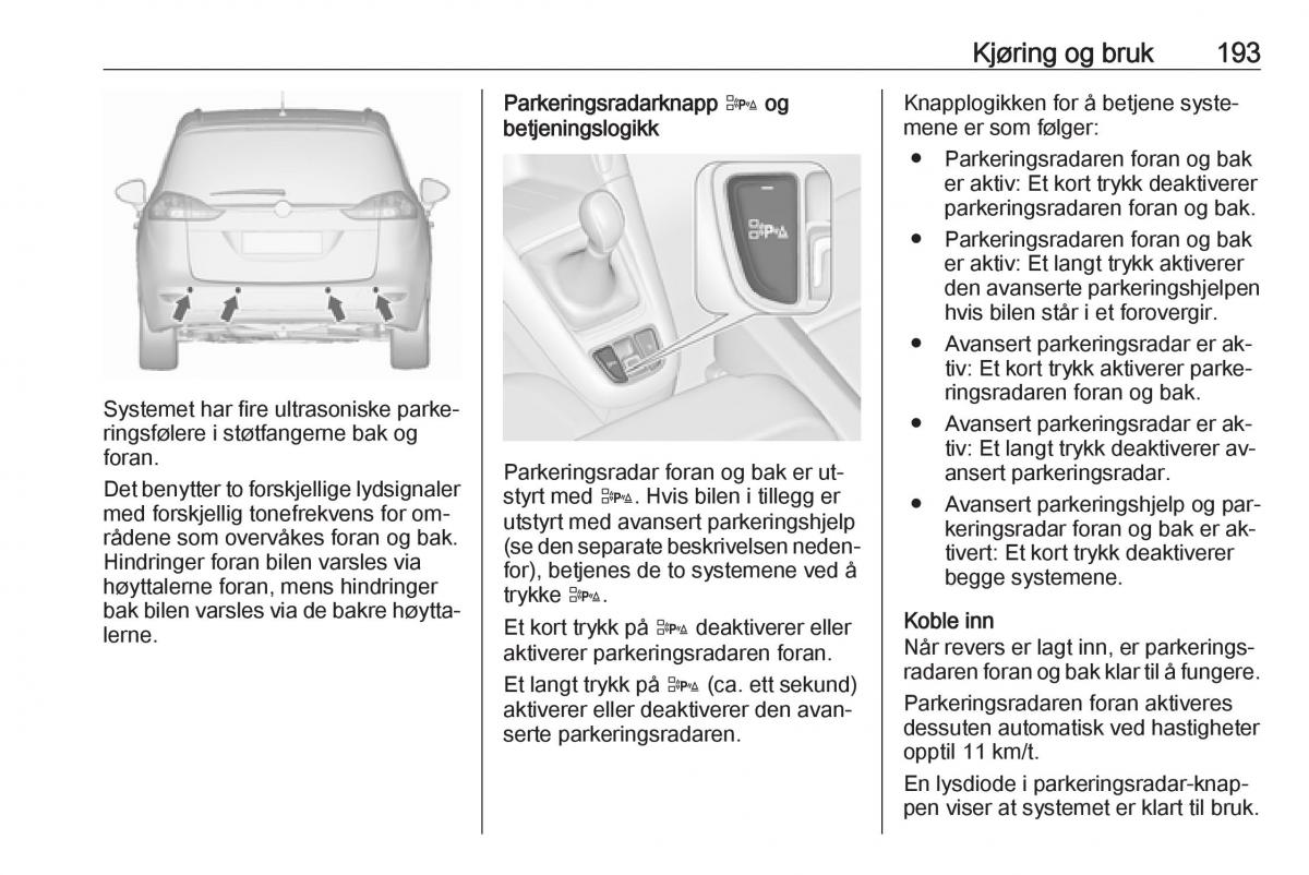 manual  Opel Zafira C Tourer bruksanvisningen / page 195