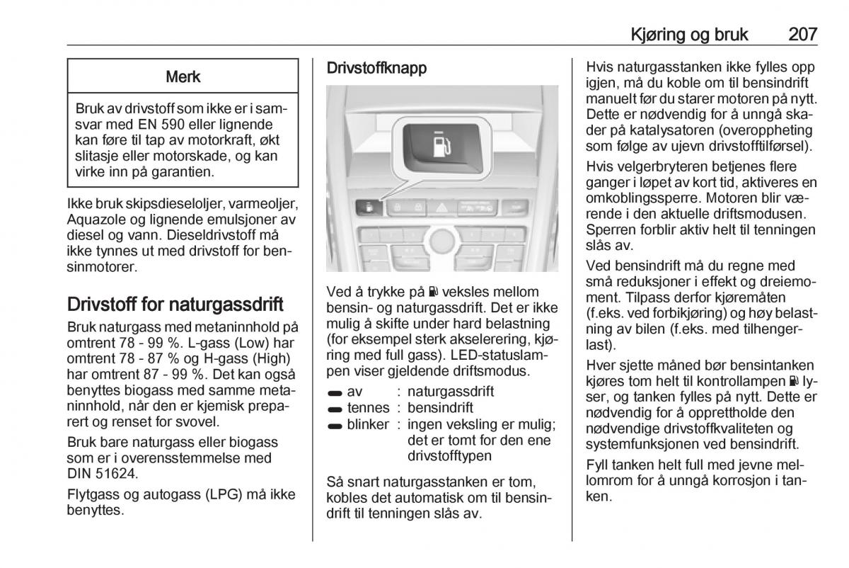 Opel Zafira C Tourer bruksanvisningen / page 209