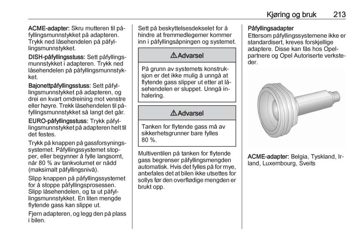 manual  Opel Zafira C Tourer bruksanvisningen / page 215