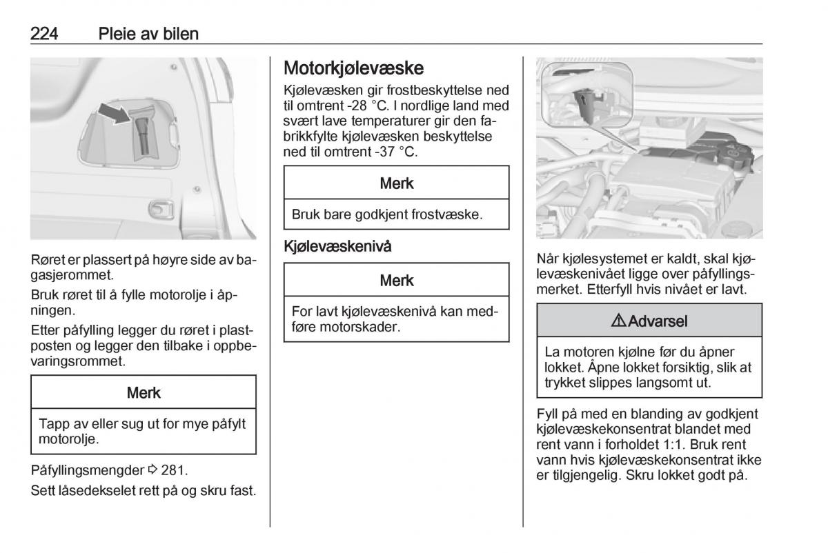 manual  Opel Zafira C Tourer bruksanvisningen / page 226