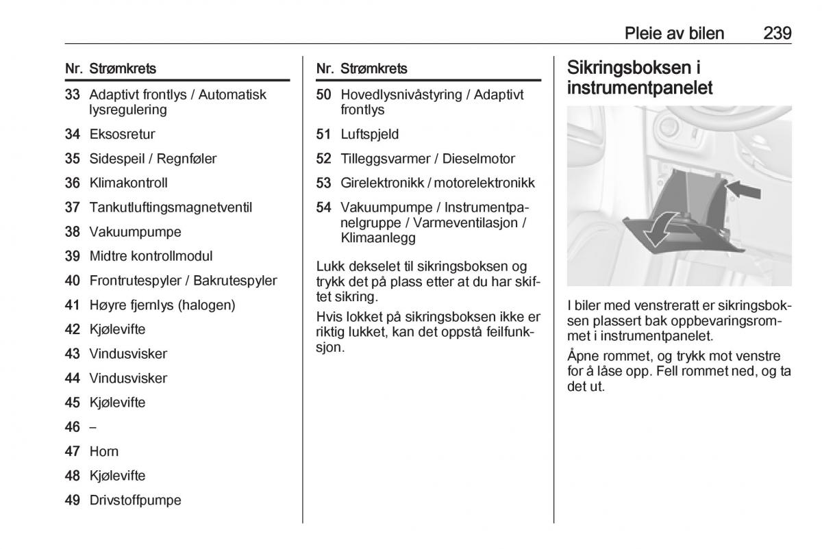 manual  Opel Zafira C Tourer bruksanvisningen / page 241