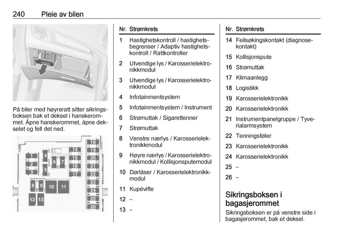 manual  Opel Zafira C Tourer bruksanvisningen / page 242