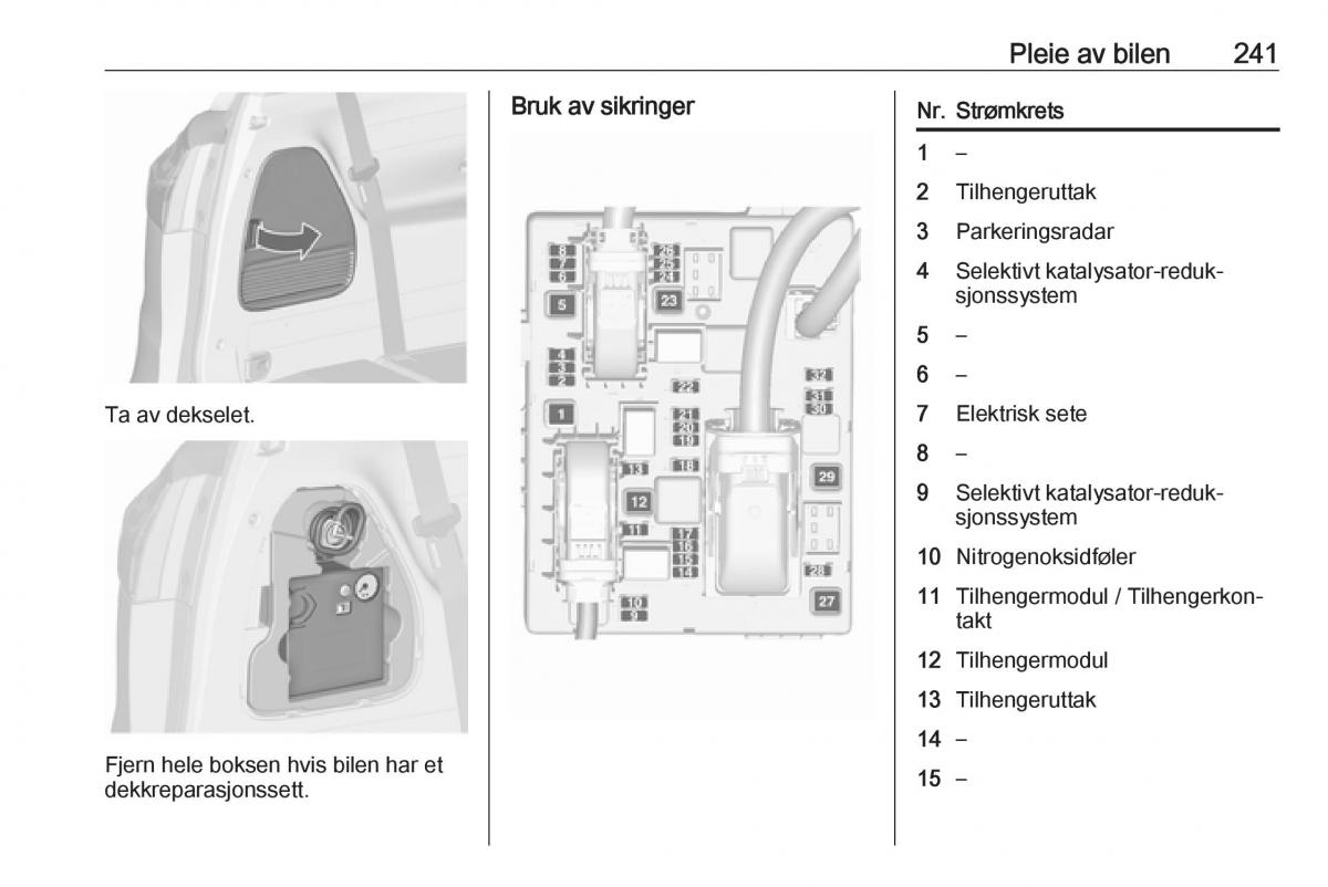 manual  Opel Zafira C Tourer bruksanvisningen / page 243