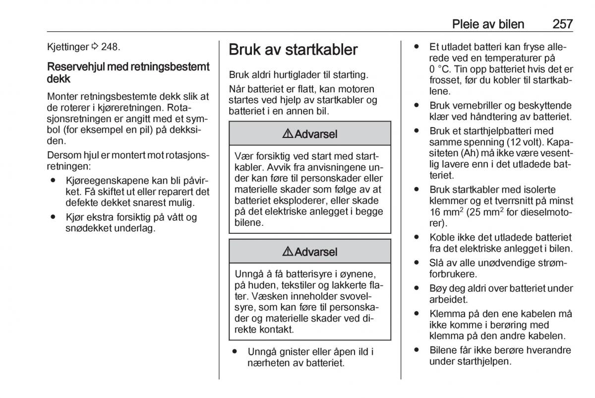 manual  Opel Zafira C Tourer bruksanvisningen / page 259