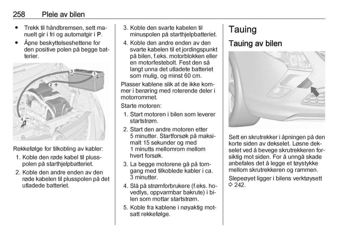 manual  Opel Zafira C Tourer bruksanvisningen / page 260