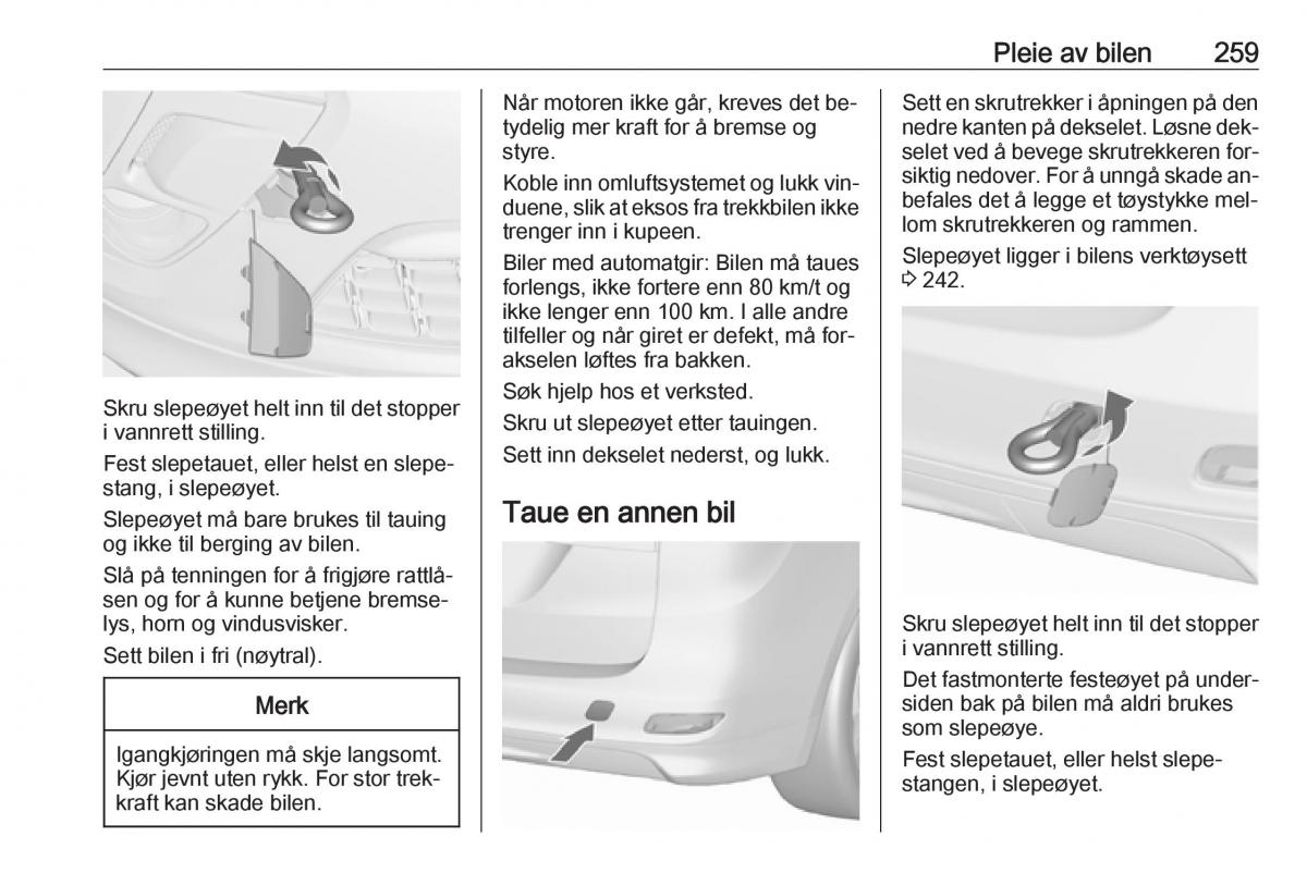 manual  Opel Zafira C Tourer bruksanvisningen / page 261