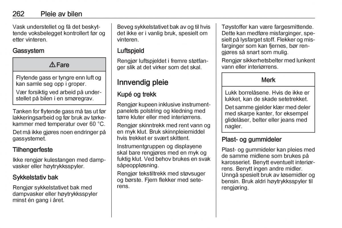 manual  Opel Zafira C Tourer bruksanvisningen / page 264