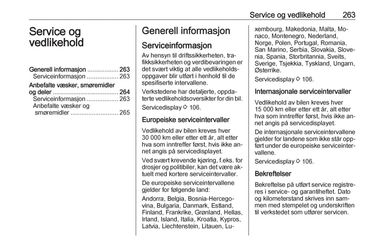 manual  Opel Zafira C Tourer bruksanvisningen / page 265