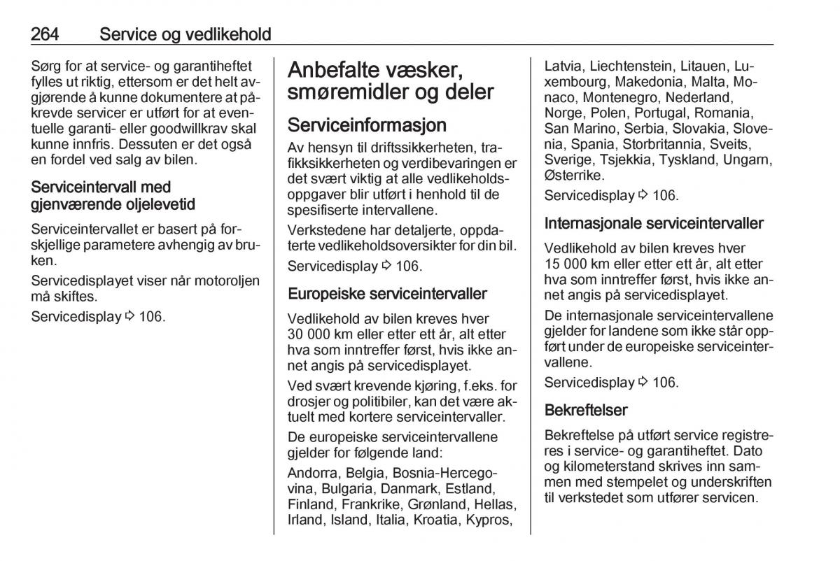 manual  Opel Zafira C Tourer bruksanvisningen / page 266