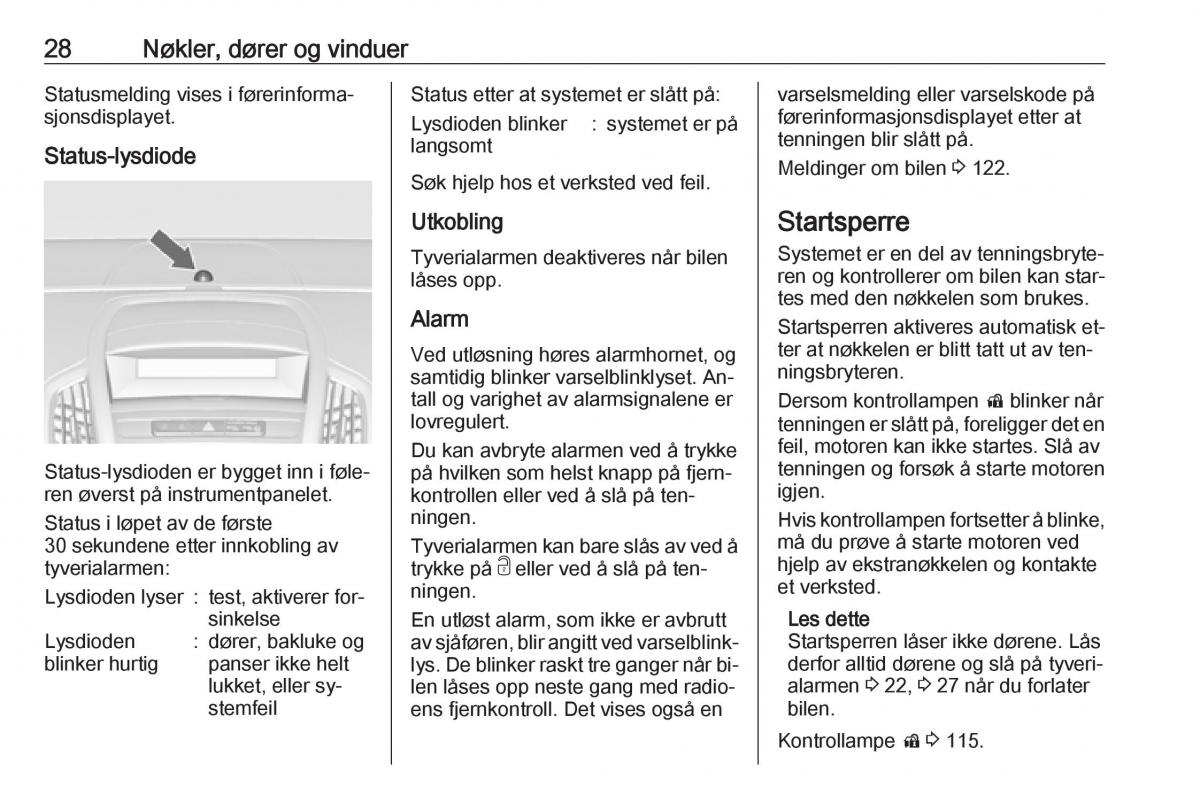 Opel Zafira C Tourer bruksanvisningen / page 30