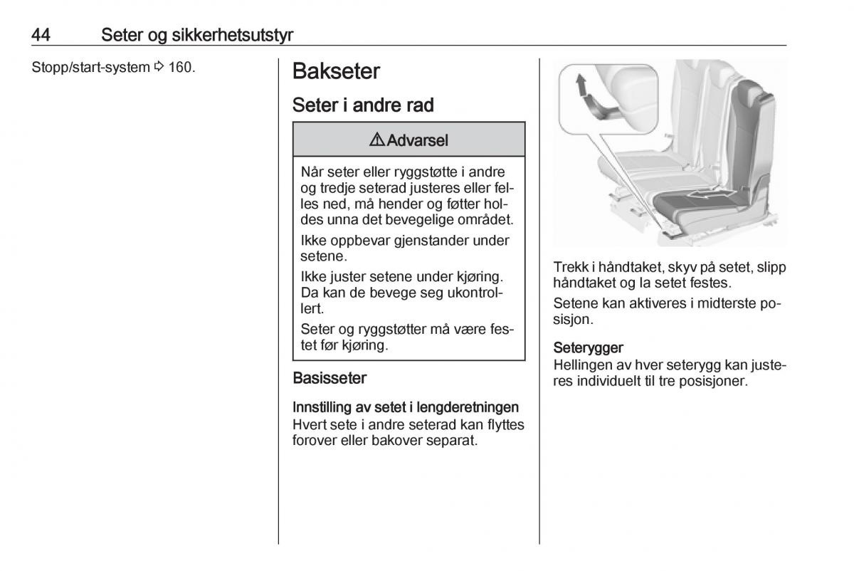 manual  Opel Zafira C Tourer bruksanvisningen / page 46