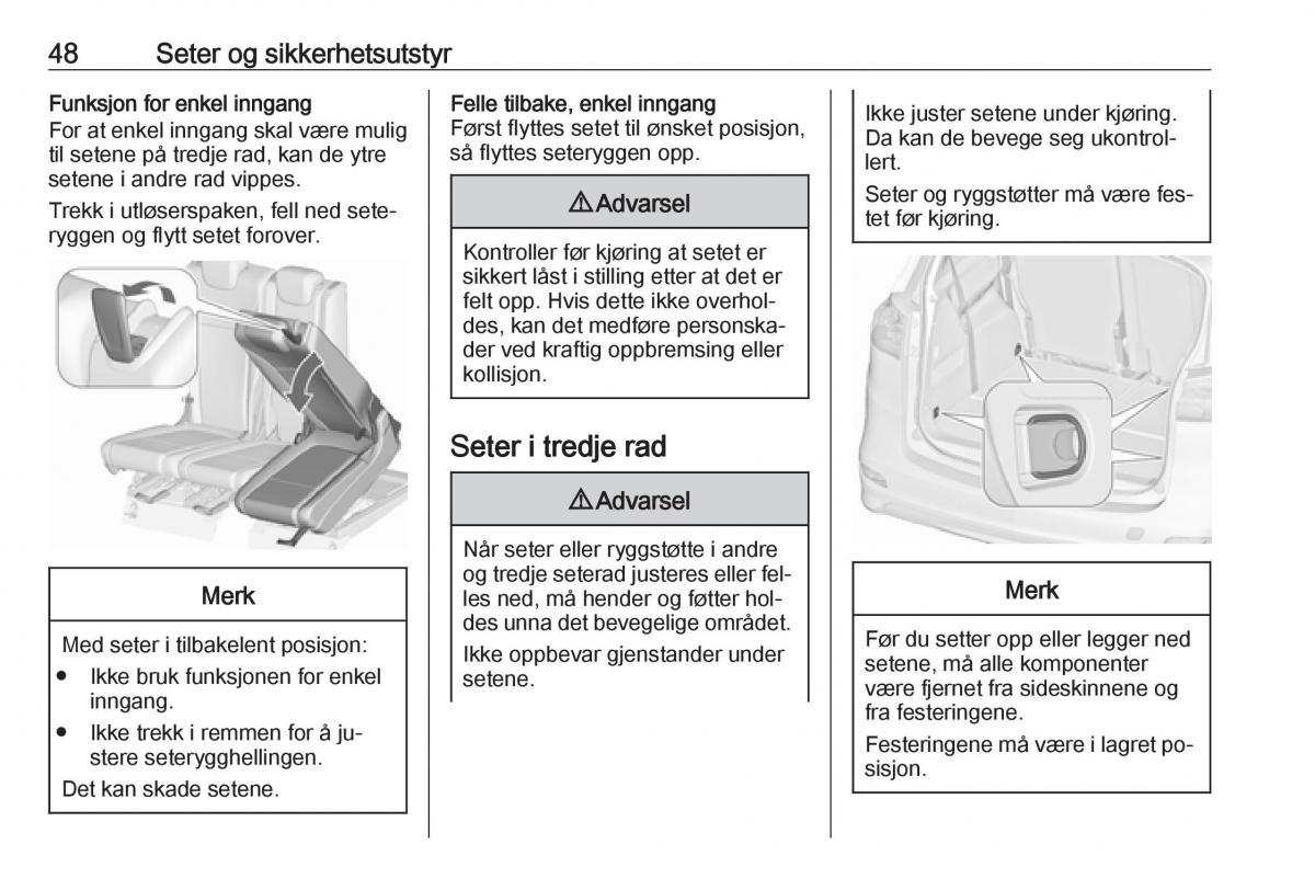 manual  Opel Zafira C Tourer bruksanvisningen / page 50