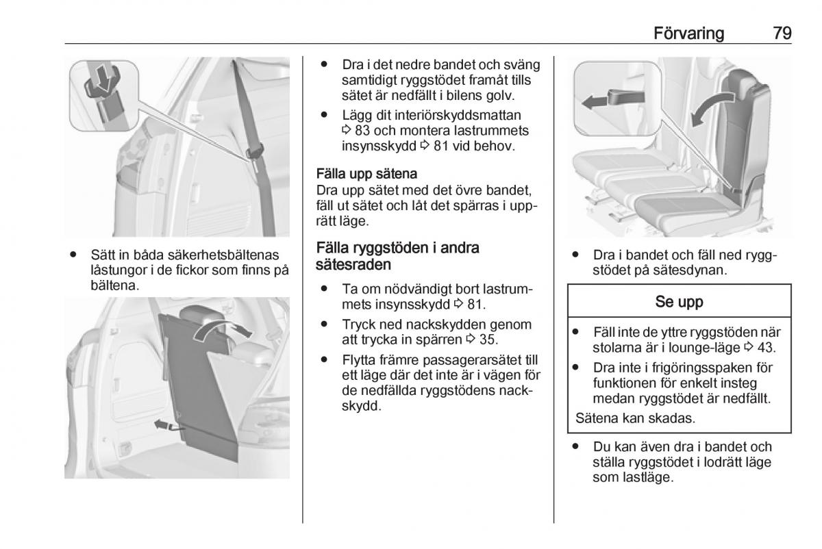 Opel Zafira C Tourer instruktionsbok / page 81