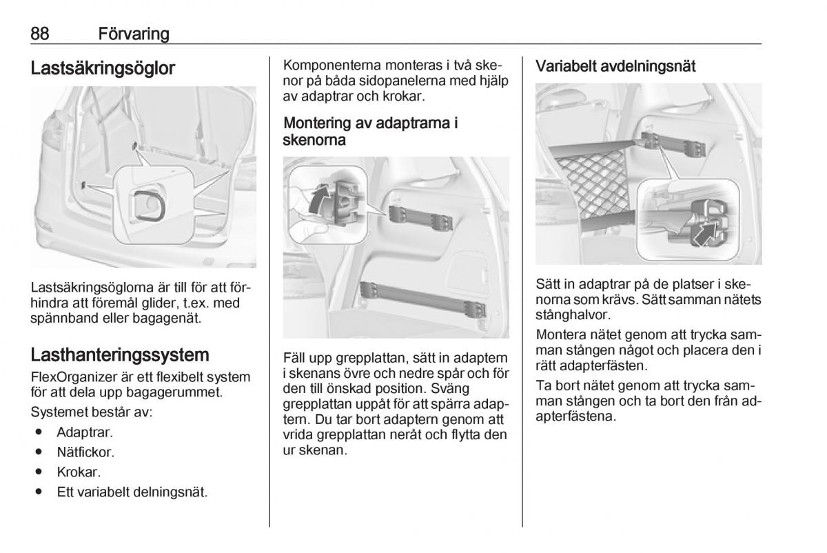 Opel Zafira C Tourer instruktionsbok / page 90