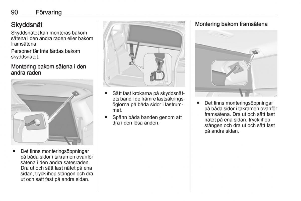 Opel Zafira C Tourer instruktionsbok / page 92