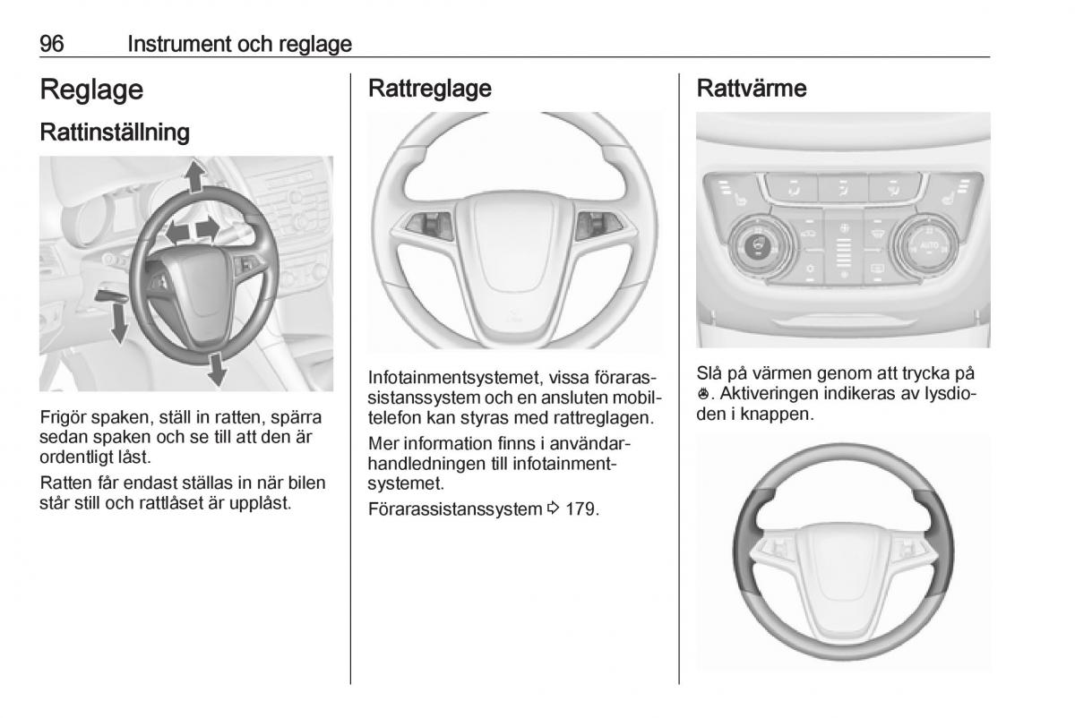 Opel Zafira C Tourer instruktionsbok / page 98