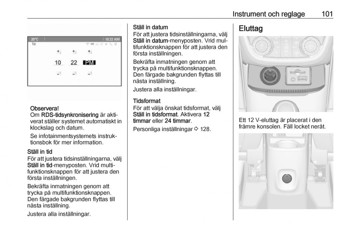 Opel Zafira C Tourer instruktionsbok / page 103