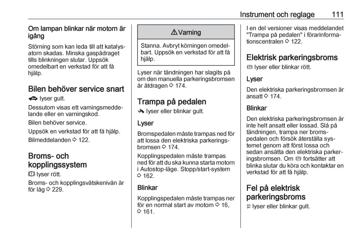 Opel Zafira C Tourer instruktionsbok / page 113