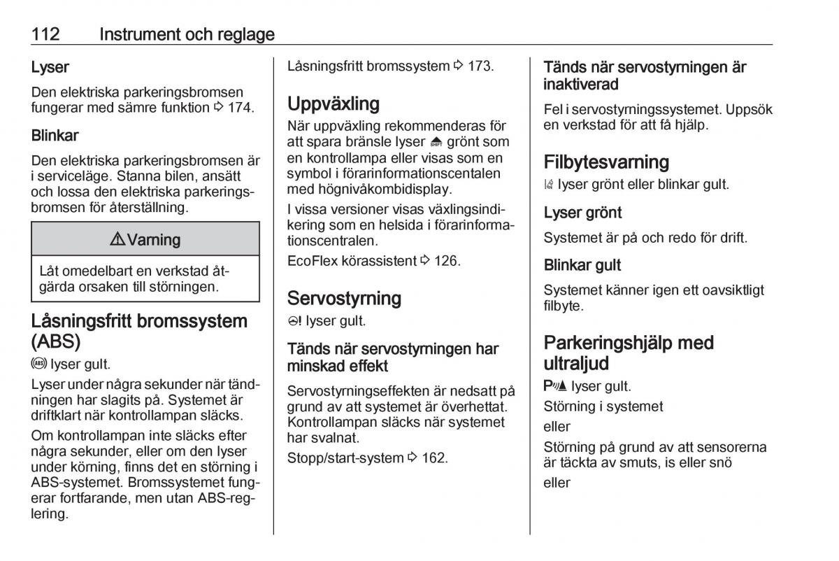 Opel Zafira C Tourer instruktionsbok / page 114