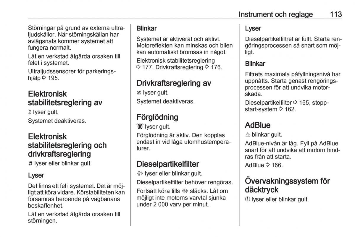 Opel Zafira C Tourer instruktionsbok / page 115