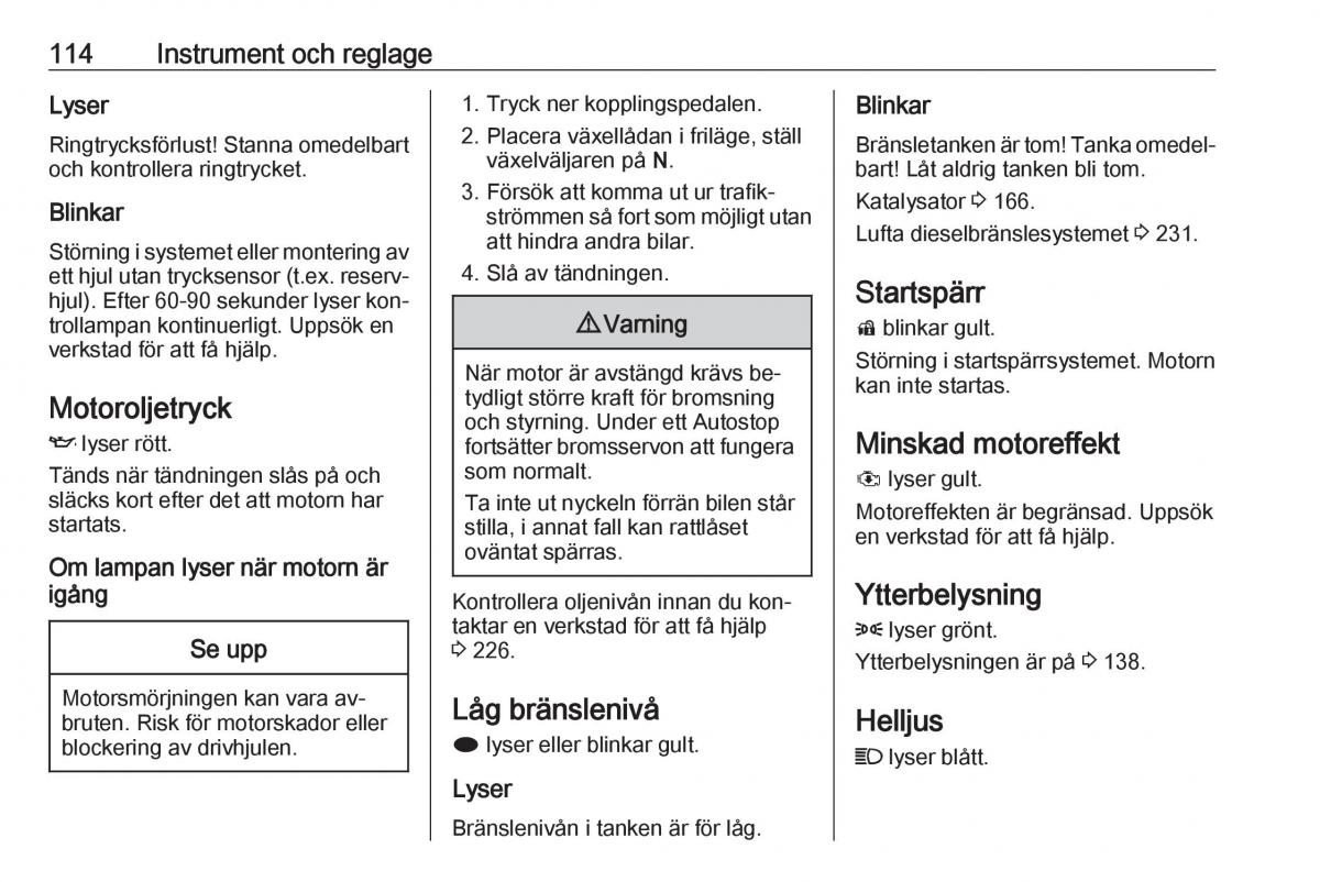 Opel Zafira C Tourer instruktionsbok / page 116