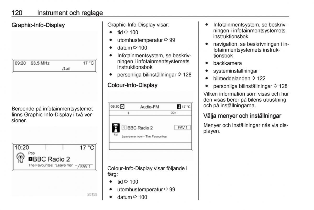 Opel Zafira C Tourer instruktionsbok / page 122