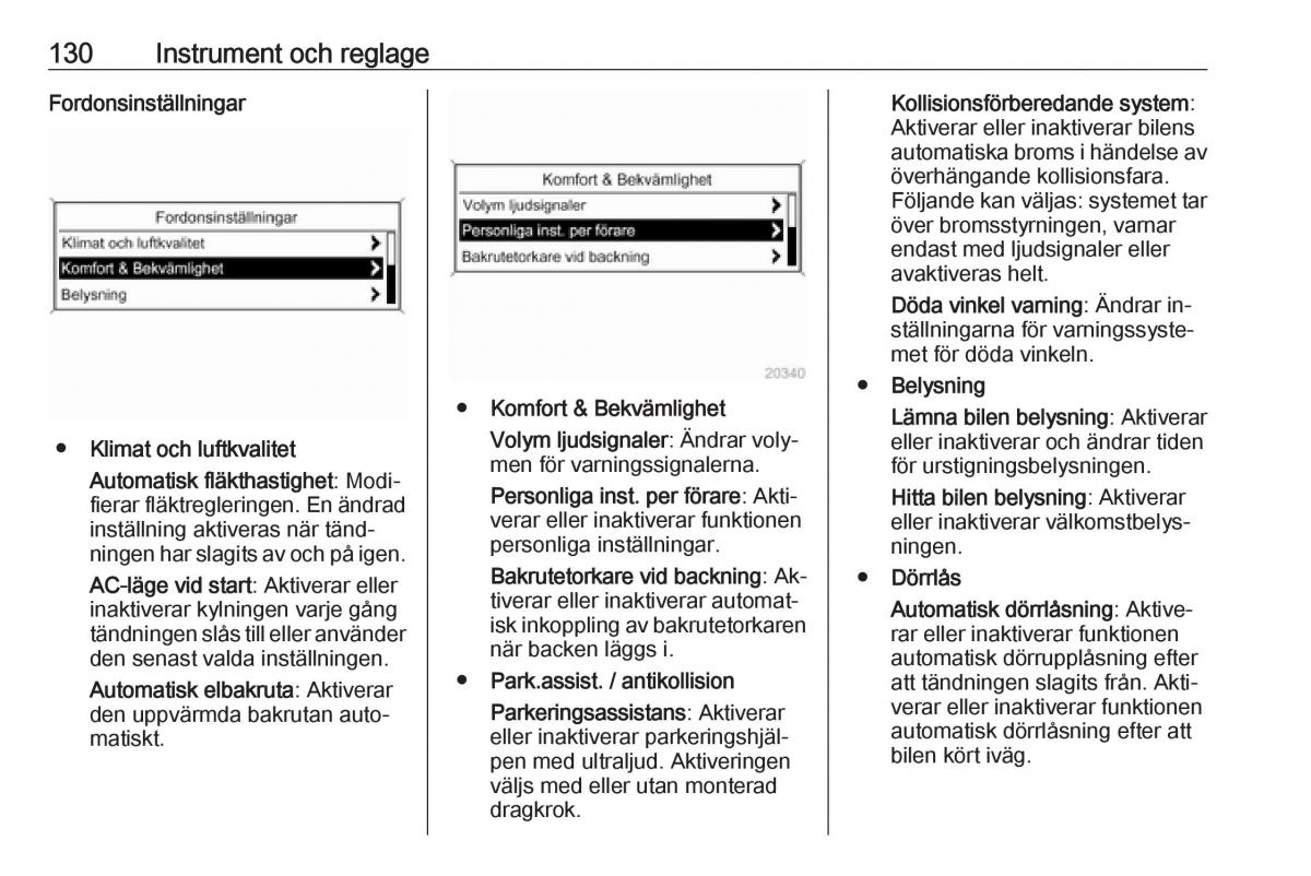 Opel Zafira C Tourer instruktionsbok / page 132