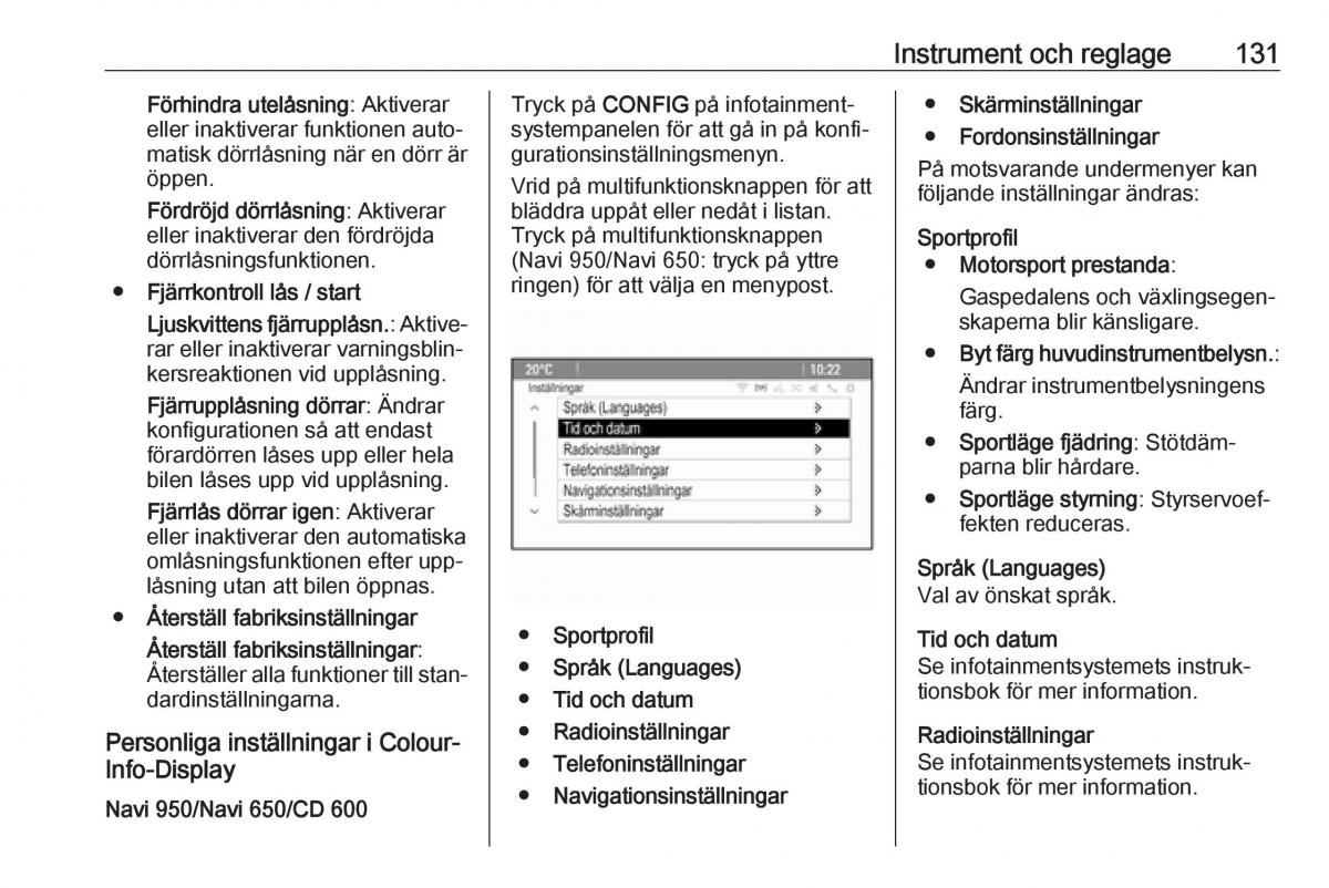 Opel Zafira C Tourer instruktionsbok / page 133